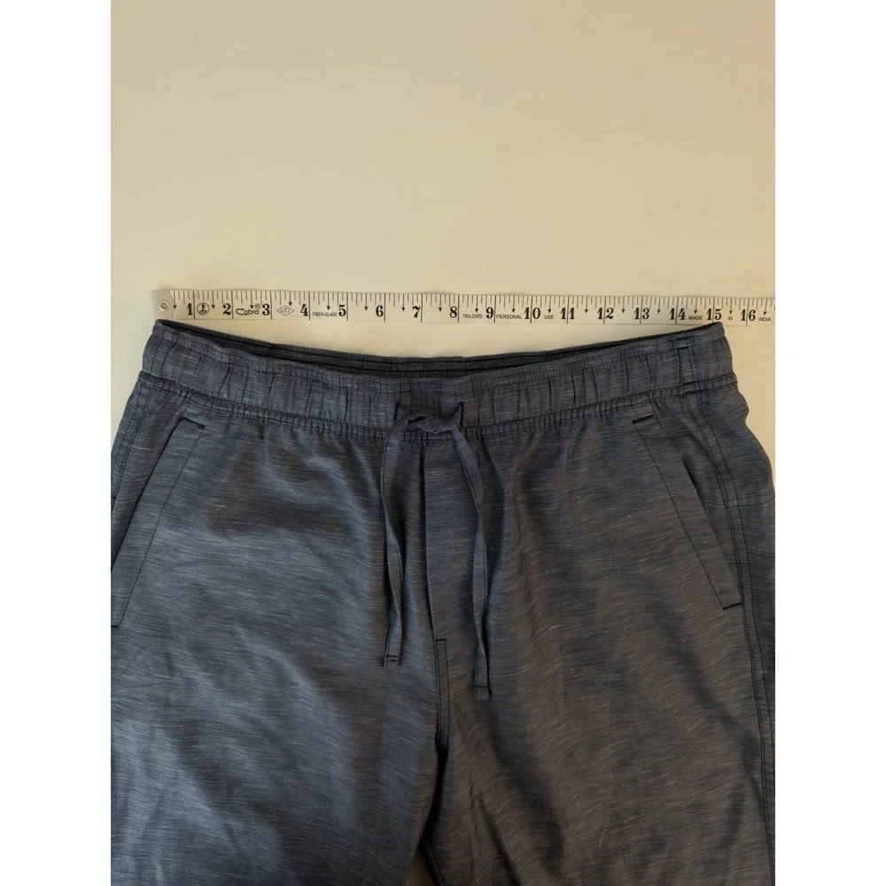 Lululemon LuluLinen Pull On Pants M Blue Relaxed Tapered Lightweight LM5BA0S